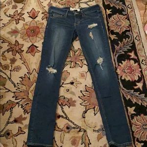 Dark Wash Distressed Denim Jeans from Hollister